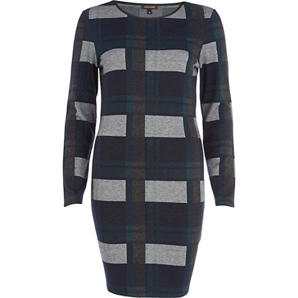 Green Tartan Bodycon Dress 